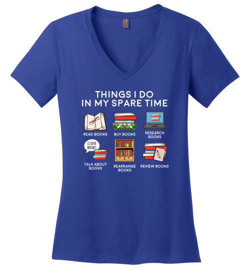 Books Things I Do Spare Time V-Neck