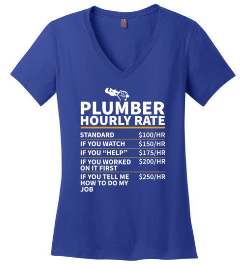Plumber Hourly Rate V-Neck