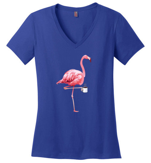 Flamingo Coffee V-Neck