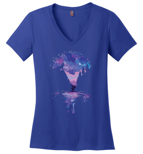 Howling Moon Galaxy V-Neck