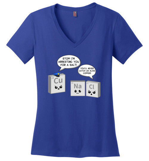 Periodic Table Salt And Copper V-Neck