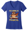 Reading Is Magical Book Owl V-Neck Canvas