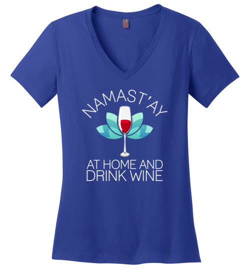 Namastay Wine V-Neck