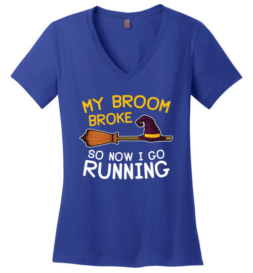 Broom Broke Running V-Neck
