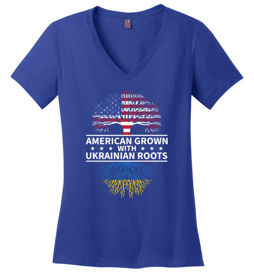American Grown With Ukrainian Roots V-Neck
