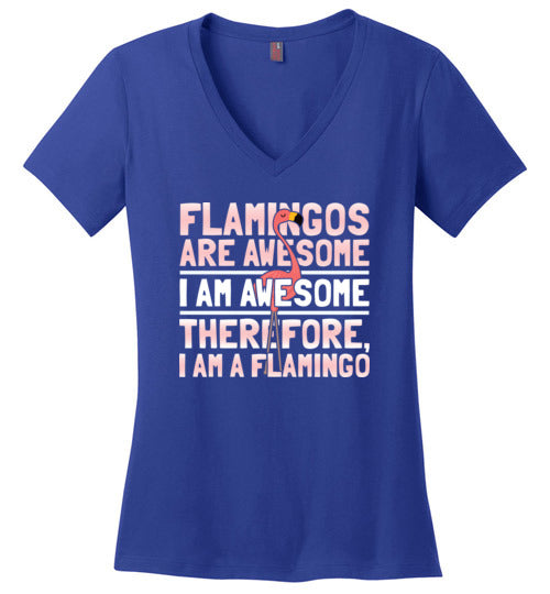 Flamingos Are Awesome V-Neck