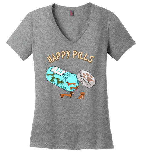Happy Pills Dachshund V-Neck