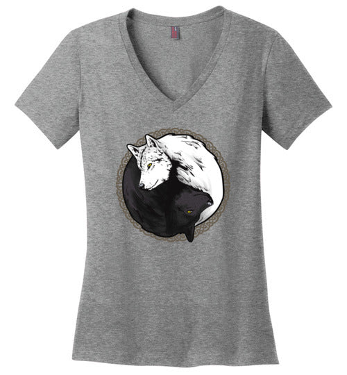 Wolf Yin Yang V-Neck