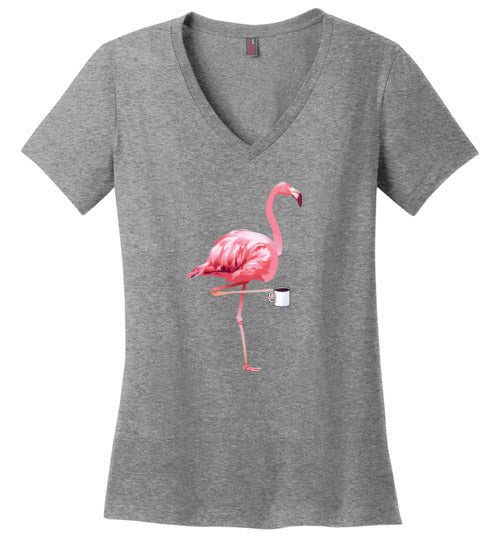 Flamingo Coffee V-Neck