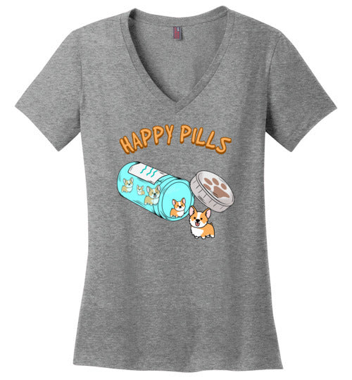 Happy Pills Corgi V-Neck