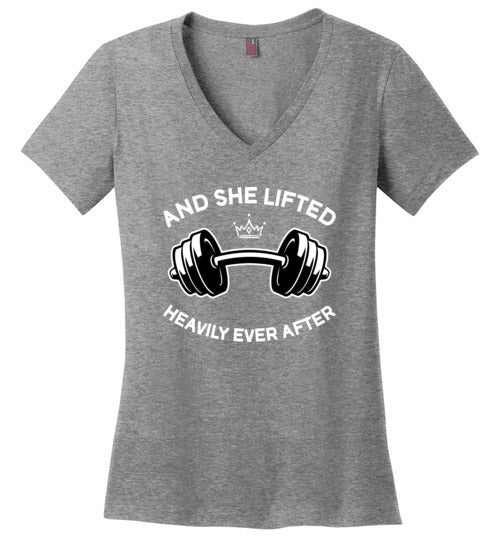 She Lifted Heavily Ever After V-Neck