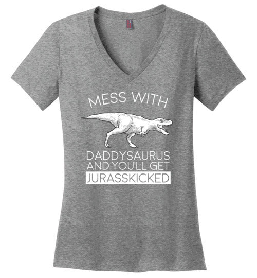 Daddysaurus Jurasskicked V-Neck