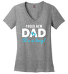 Proud New Dad Canvas V-Neck T-Shirt