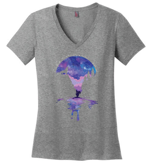 Howling Moon Galaxy V-Neck