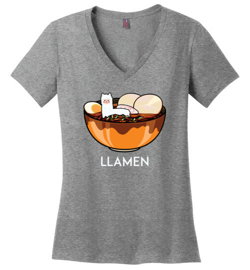 Llamen Llama Ramen V-Neck