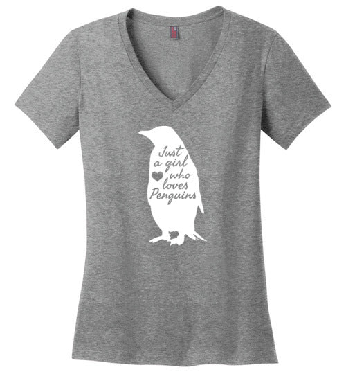 Just A Girl Who Loves Penguins V-Neck