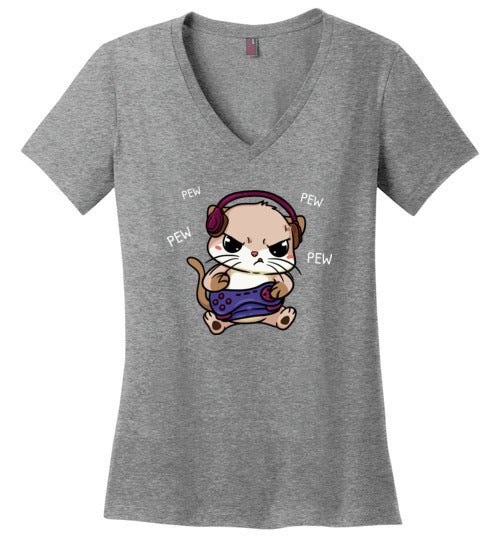 Gaming Kitty Cat V-Neck