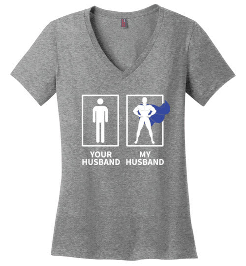 Your Husband My Husband Superhero V-Neck
