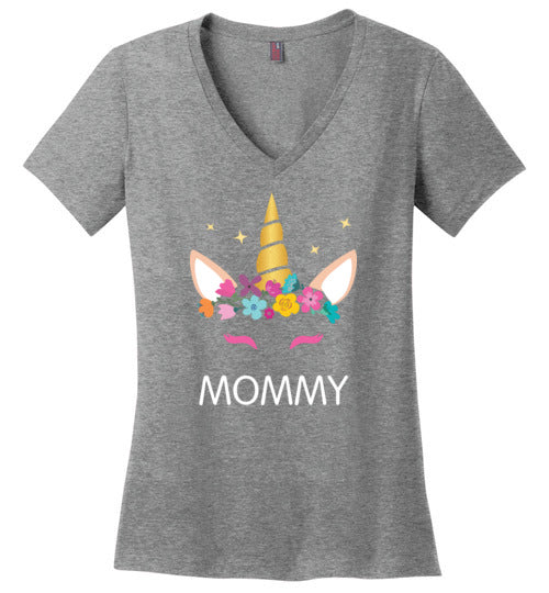 Mommy Unicorn Face V-Neck