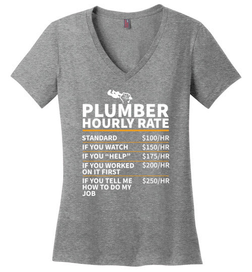 Plumber Hourly Rate V-Neck