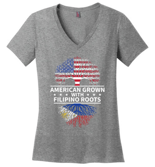 American Grown With Filipino Roots V-Neck