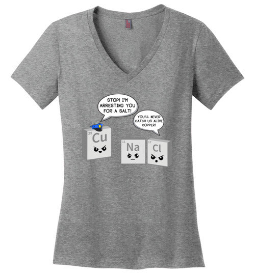 Periodic Table Salt And Copper V-Neck