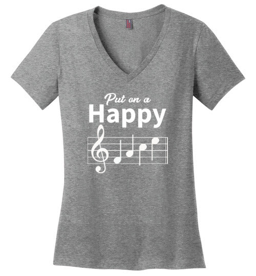 Happy Face Music V-Neck