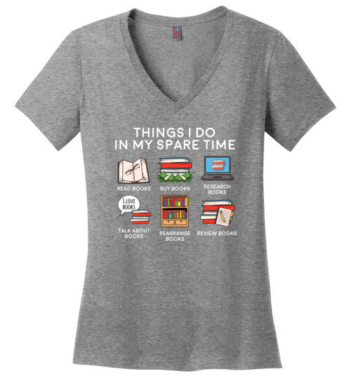Books Things I Do Spare Time V-Neck