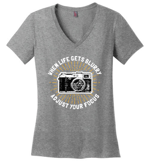 Photographer Life Gets Blurry V-Neck