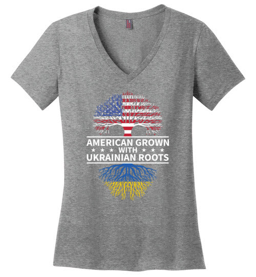 American Grown With Ukrainian Roots V-Neck