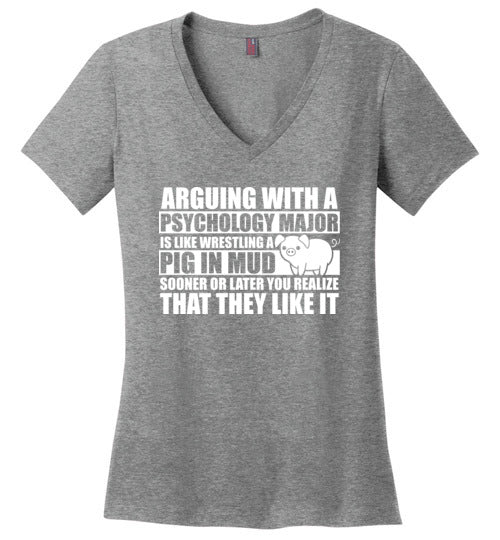 Psychology Major Pig In Mud V-Neck