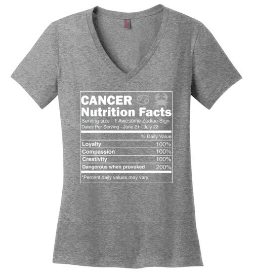 Cancer Zodiac Nutrition Facts V-Neck