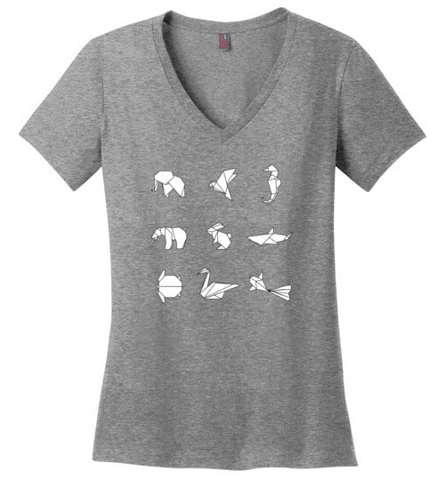 Origami Animals V-Neck
