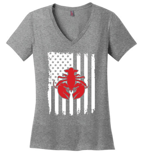 Crawfish American Flag V-Neck
