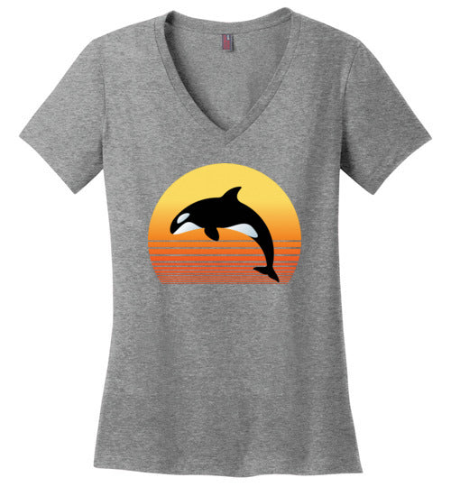 Killer Whale Sunset V-Neck