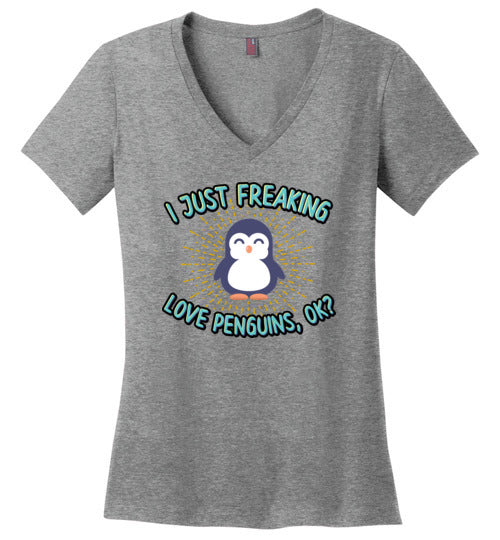 Freaking Love Penguins V-Neck
