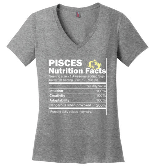 Zodiac Pisces Nutrition Facts V-Neck