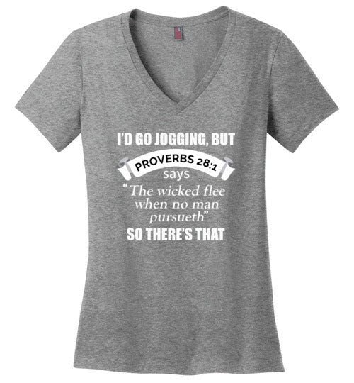 Christian Jogging But Proverbs V-Neck