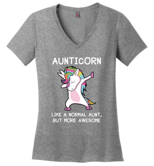 Aunticorn Unicorn Aunt V-Neck