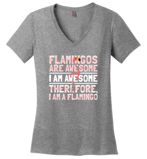 Flamingos Are Awesome V-Neck
