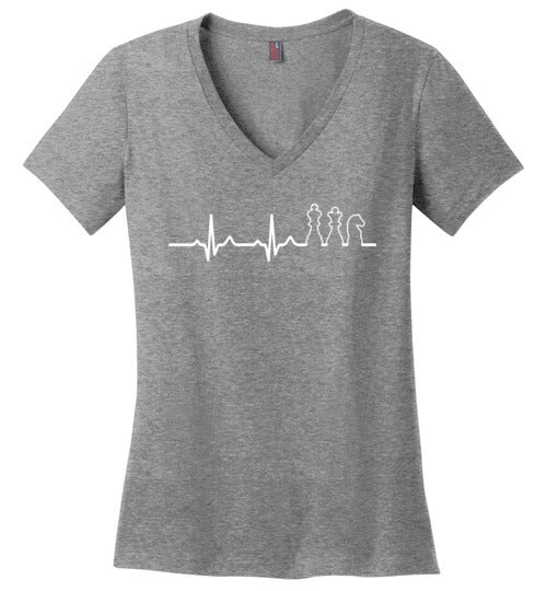 Chess Heartbeat V-Neck