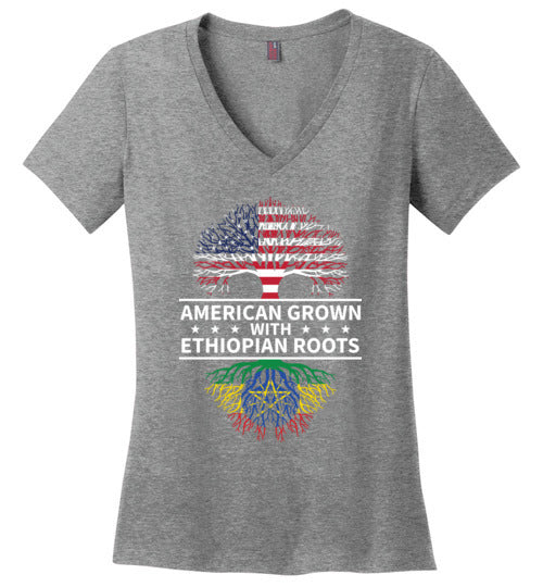 American Grown With Ethiopian Roots V-Neck
