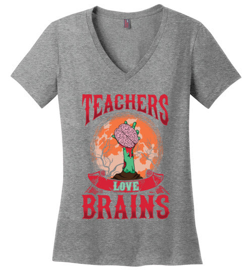 Teachers Love Brains V-Neck