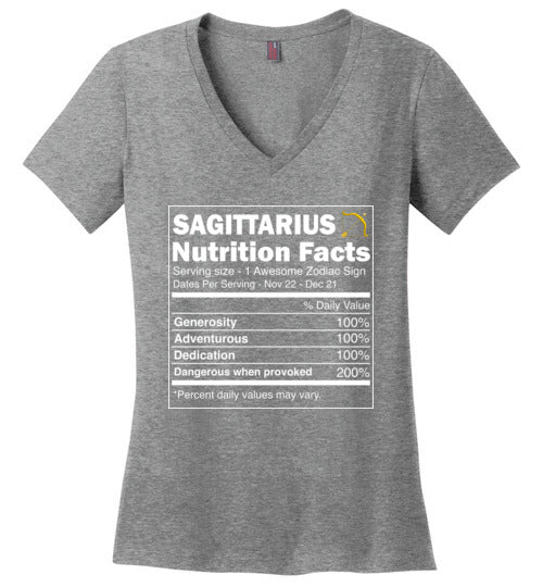 Zodiac Sagittarius Nutrition Facts V-Neck