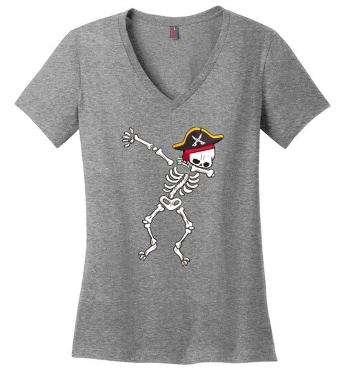 Pirate Dabbing Skeleton V-Neck