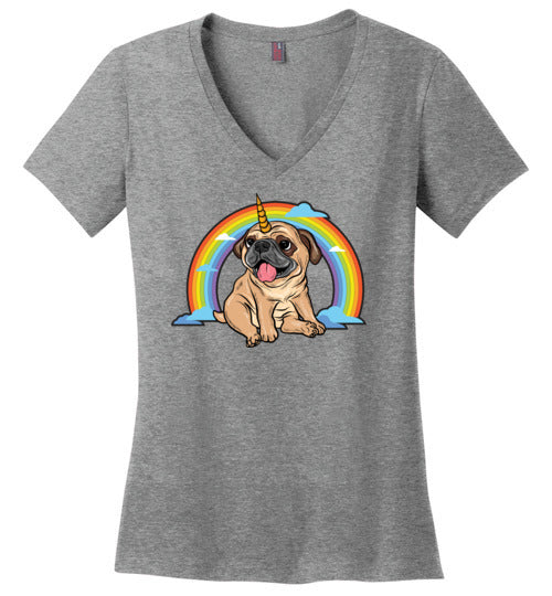 Pug Unicorn V-Neck