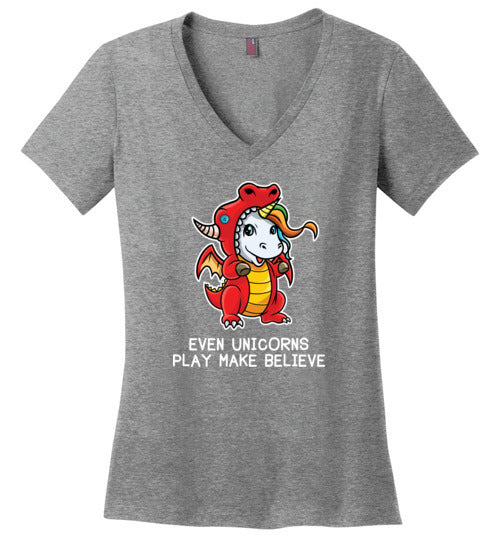 Even Unicorns Play Make Believe V-Neck
