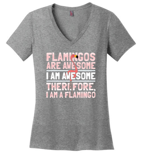 Flamingos Are Awesome V-Neck