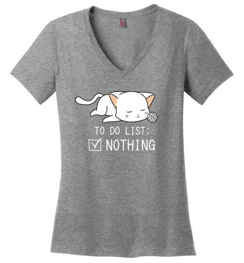 Cat To Do List Nothing V-Neck