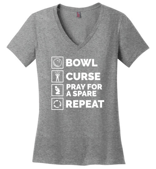 Bowl Curse Pray For A Spare V-Neck
